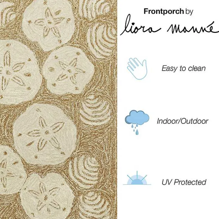 Natural Sand Dollar Outdoor Accent Rug