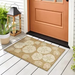 Natural Sand Dollar Outdoor Accent Rug