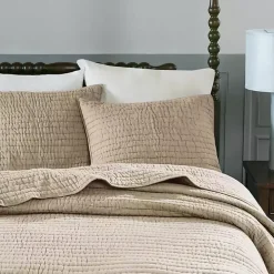 Natural Serene Quilted 3-pc. Queen Coverlet Set