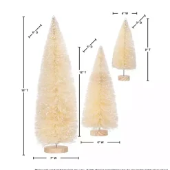 Natural Sisal Christmas Trees, Set of 3