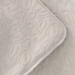 Natural Stitched Floral 3-pc. King Quilt Set