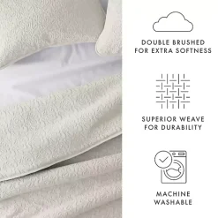 Natural Stitched Floral 3-pc. King Quilt Set