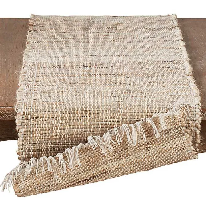 Natural Tasseled Chindi Outdoor Table Runner