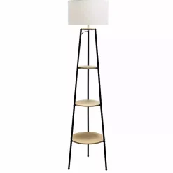 Natural 3-Tier Tripod Floor Lamp