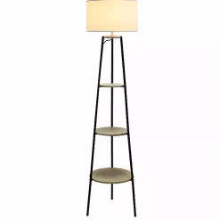 Natural 3-Tier Tripod Floor Lamp