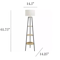 Natural 3-Tier Tripod Floor Lamp