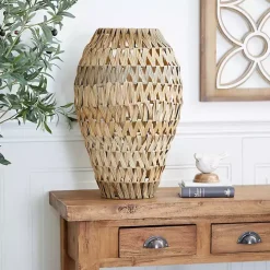 Natural Tone Faux Seagrass Coastal Vase