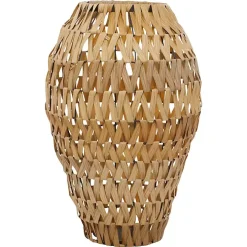 Natural Tone Faux Seagrass Coastal Vase