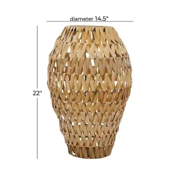Natural Tone Faux Seagrass Coastal Vase