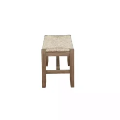 Natural Twisted Seagrass and Wood Bench