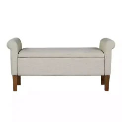 Natural Upholstered Aubrey Storage Bench