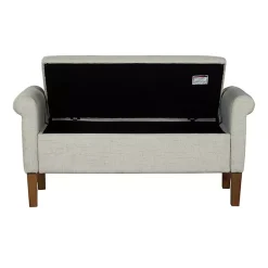 Natural Upholstered Aubrey Storage Bench