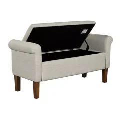 Natural Upholstered Aubrey Storage Bench