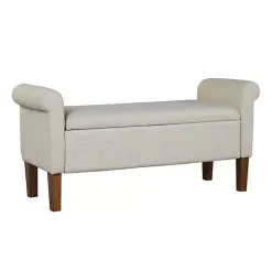 Natural Upholstered Aubrey Storage Bench