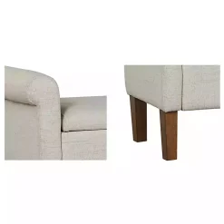 Natural Upholstered Aubrey Storage Bench