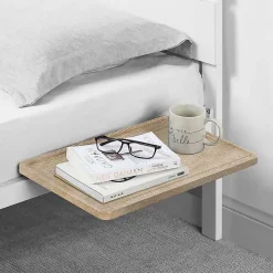 Natural Wood Bedside Shelf