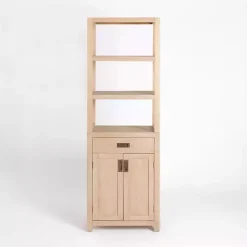 Natural Wood Bookcase Modular Cabinet