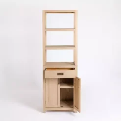 Natural Wood Bookcase Modular Cabinet