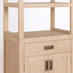 Natural Wood Bookcase Modular Cabinet