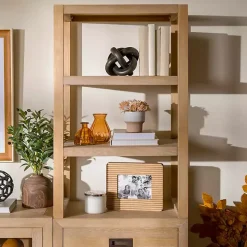 Natural Wood Bookcase Modular Cabinet