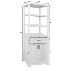 Natural Wood Bookcase Modular Cabinet