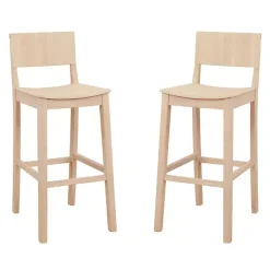Natural Wood Devin Bar Stools, Set of 2