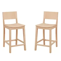 Natural Wood Devin Counter Stools, Set of 2