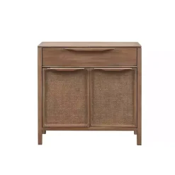 Natural Wood 2-Door Cane Webbing Chest