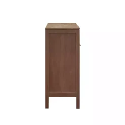 Natural Wood 2-Door Cane Webbing Chest