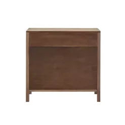 Natural Wood 2-Door Cane Webbing Chest