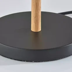 Natural Wood Flare Two-Bulb Table Lamp