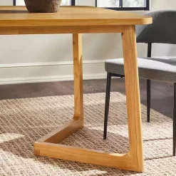 Natural Wood Geometric Legs Dining Table