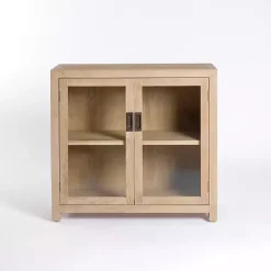 Natural Wood Glass Door Modular Cabinet