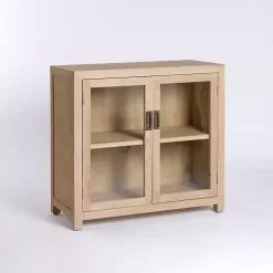 Natural Wood Glass Door Modular Cabinet