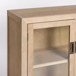 Natural Wood Glass Door Modular Cabinet