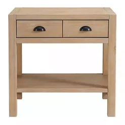Natural Wood Grain Open Shelf Nightstand
