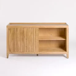 Natural Wood Hughes Sliding Door Cabinet