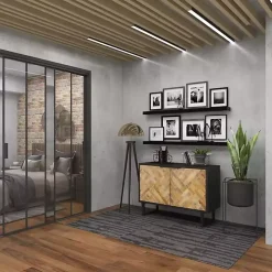 Natural Wood Mosaic Paneling Cabinet