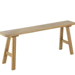 Natural Wood Narrow Rustic Bench