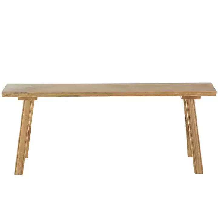 Natural Wood Narrow Rustic Bench