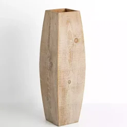Natural Wood Oblong Floor Vase, 24 in.