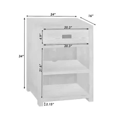 Natural Wood Open Shelf Modular Cabinet