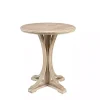 Natural Wood Pedestal Martha Stewart Accent Table