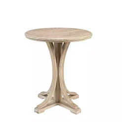 Natural Wood Pedestal Martha Stewart Accent Table