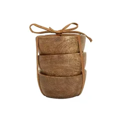 Natural Wood Pinch Bowls, Set of 3