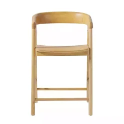 Natural Wood Rounded Modern Counter Stool