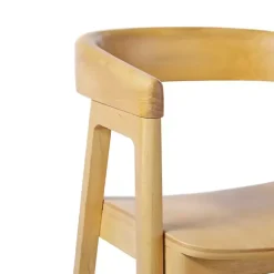 Natural Wood Rounded Modern Counter Stool