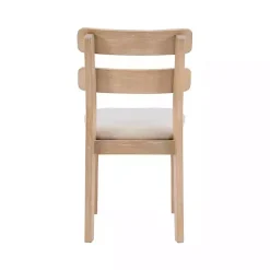 Natural Wood Slatted Back Dining Chairs, Set of 2