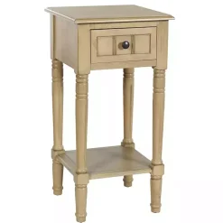 Natural Wood Square Hampton Accent Table