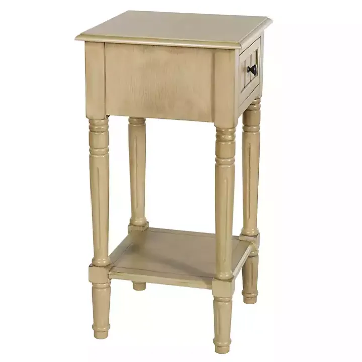 Natural Wood Square Hampton Accent Table